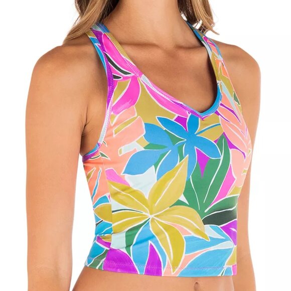 NWT Hurley Juniors' Mas Isla Racerback Tankini Top Multicolor Sz XS-S $70 LLL369 - Picture 2 of 4